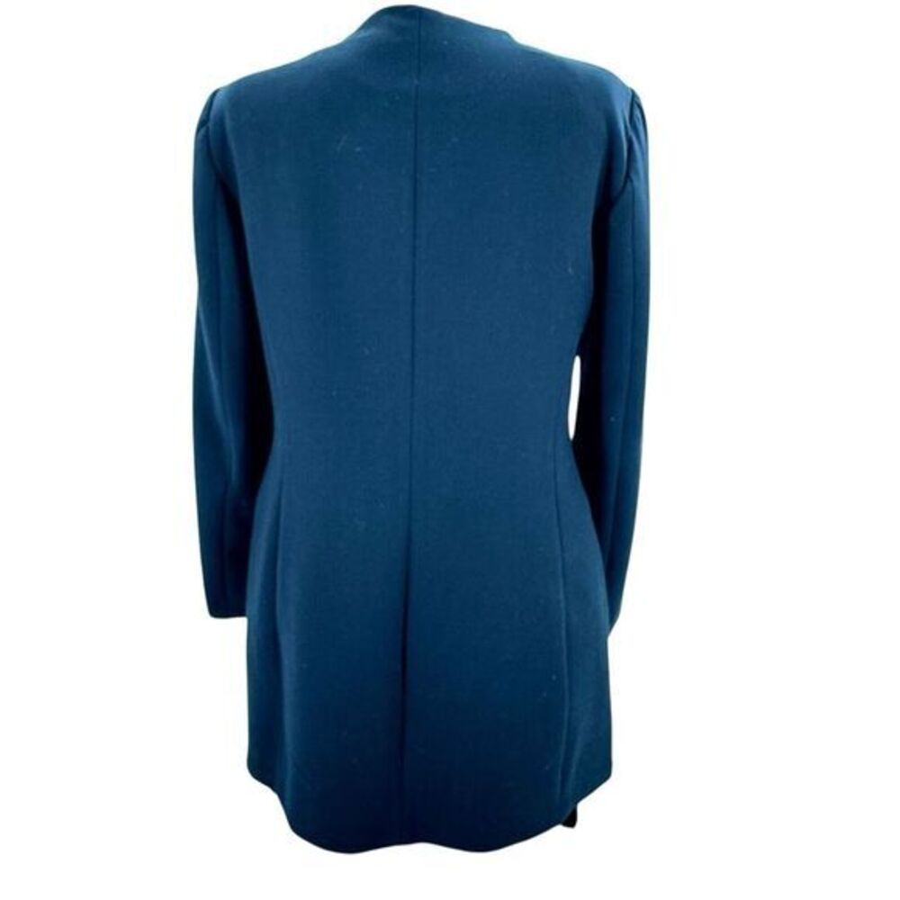Zara Basic Navy Asymmetrical Zipper Front Tailored Jacket‎ Women's Size Large - Picture 8 of 8